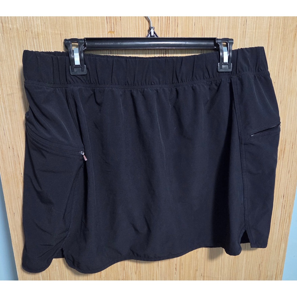 CALIA by Carrie Underwood Black Athletic Skort XL Zipper Pockets Golf Tennis